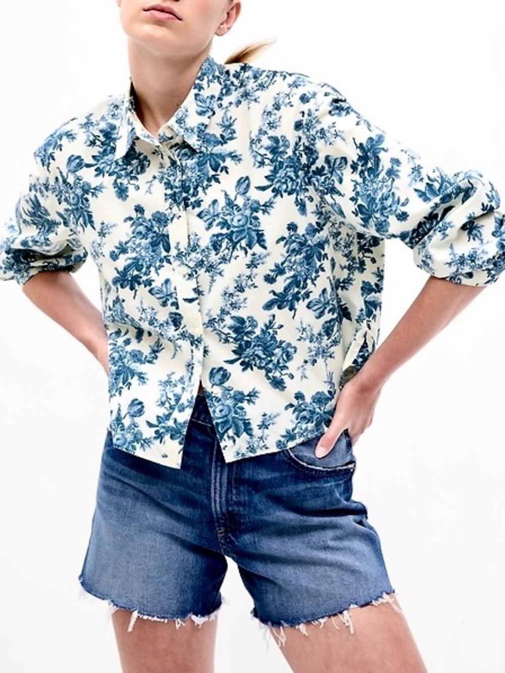 ❗️CLEARANCE❗️Gap × LoveShackFancy Organic Cotton Cropped Shirt